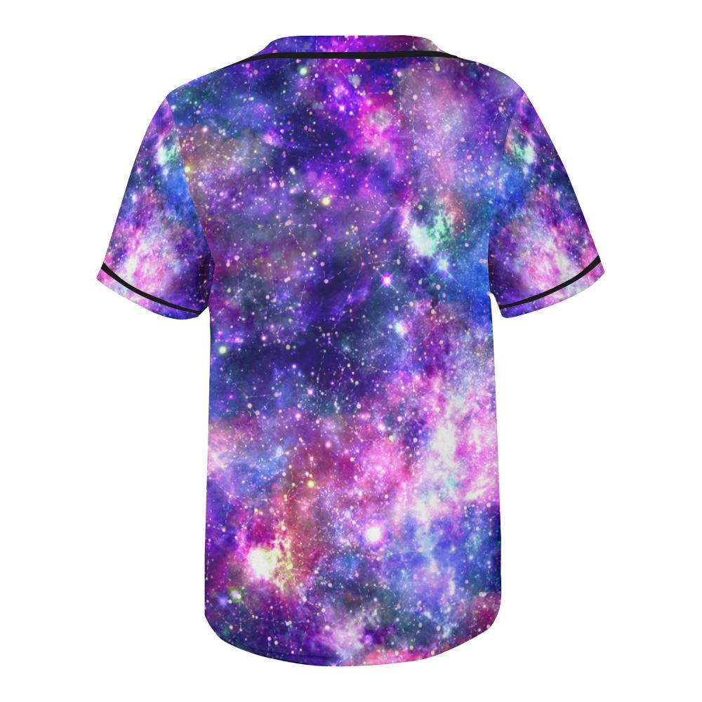 Galaxy Night Stardust Space Print Baseball Jersey-JTAMIGO.COM