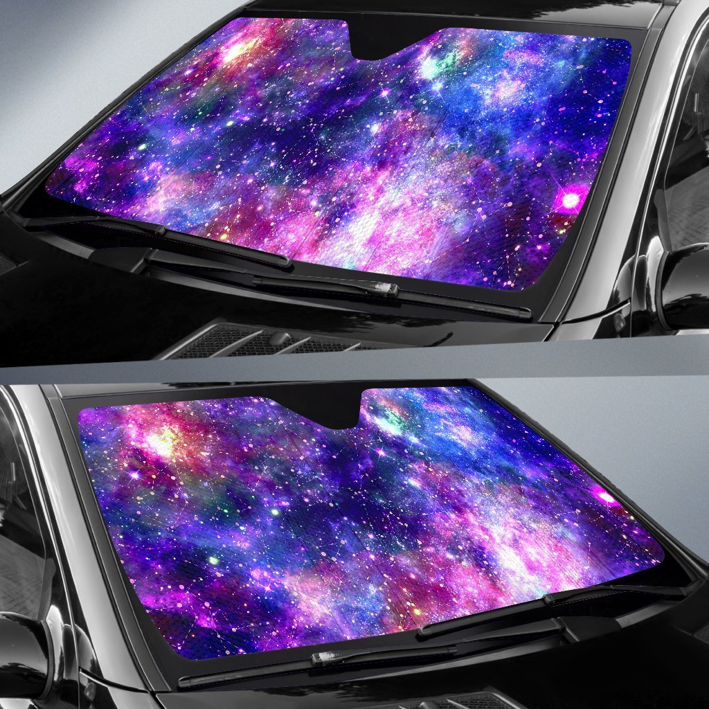 Galaxy Night Stardust Space Print Car Sun Shade For Windshield