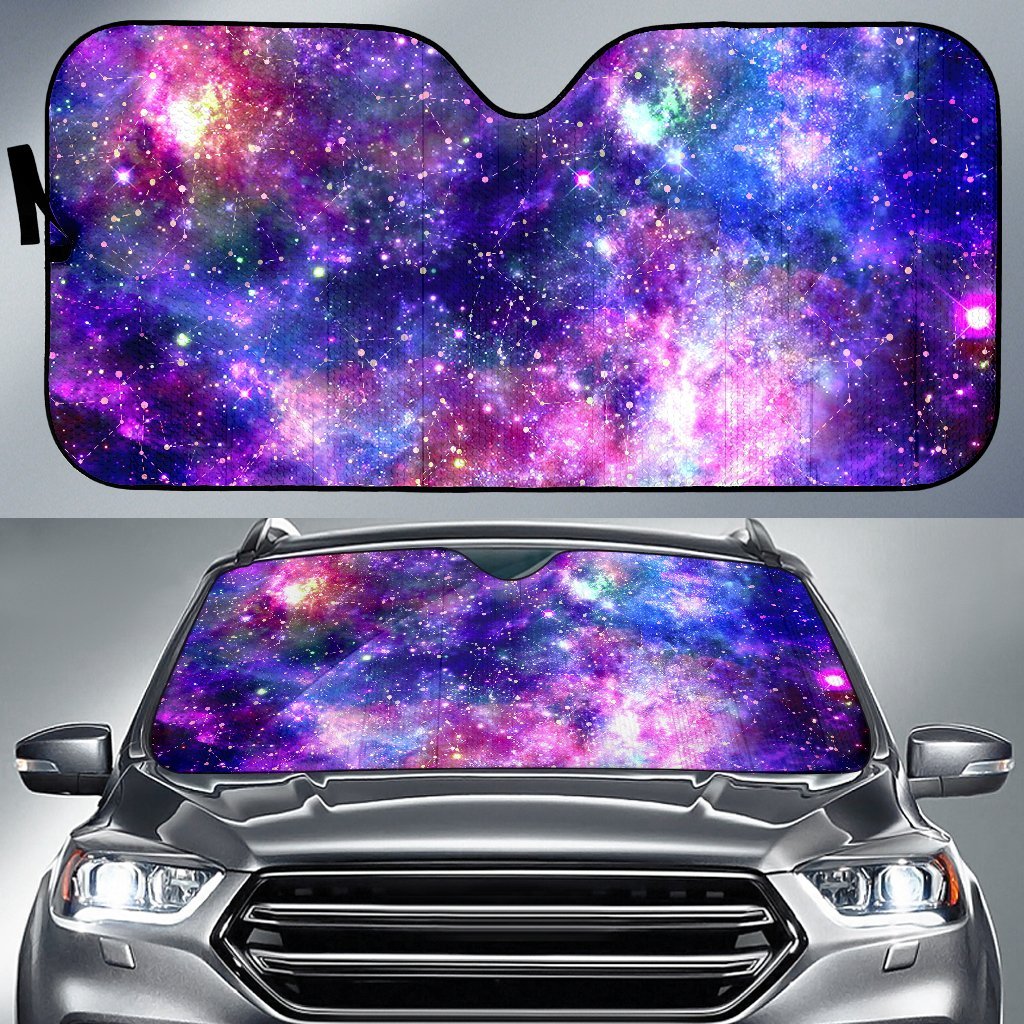 Galaxy Night Stardust Space Print Car Sun Shade For Windshield