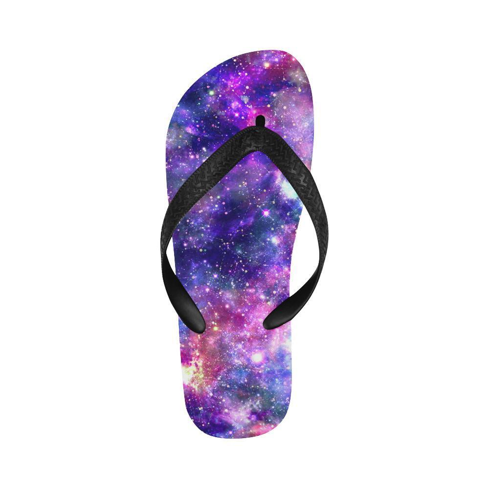 Galaxy Night Stardust Space Print Flip Flops-JTAMIGO.COM