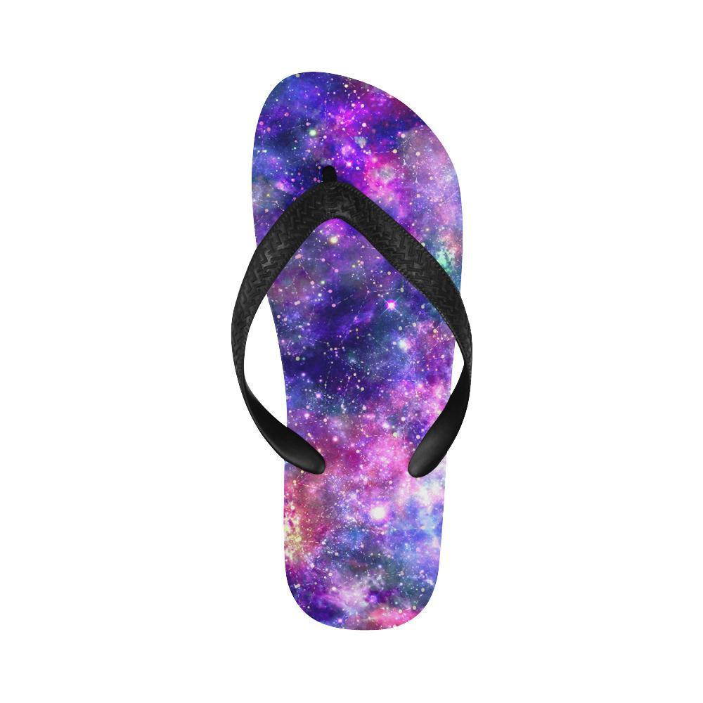 Galaxy Night Stardust Space Print Flip Flops-JTAMIGO.COM