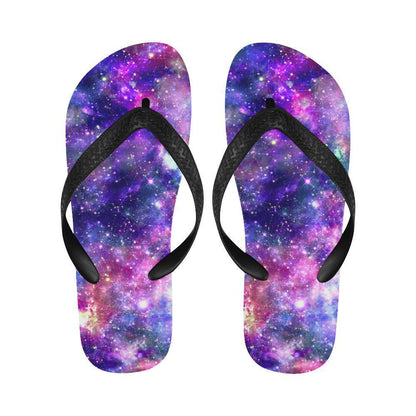 Galaxy Night Stardust Space Print Flip Flops-JTAMIGO.COM