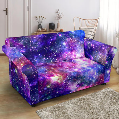 Galaxy Night Stardust Space Print Loveseat Slipcover-JTAMIGO.COM