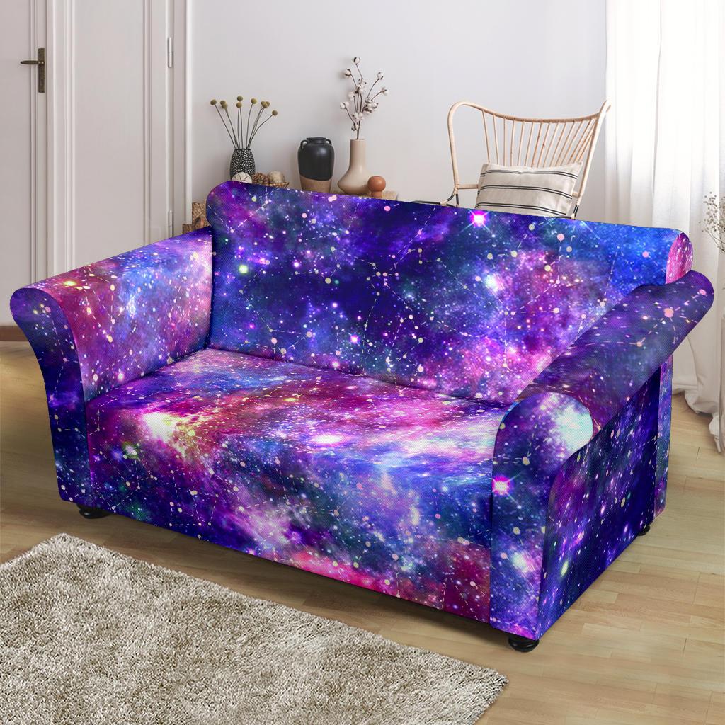 Galaxy Night Stardust Space Print Loveseat Slipcover-JTAMIGO.COM