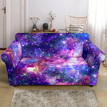 Galaxy Night Stardust Space Print Loveseat Slipcover-JTAMIGO.COM