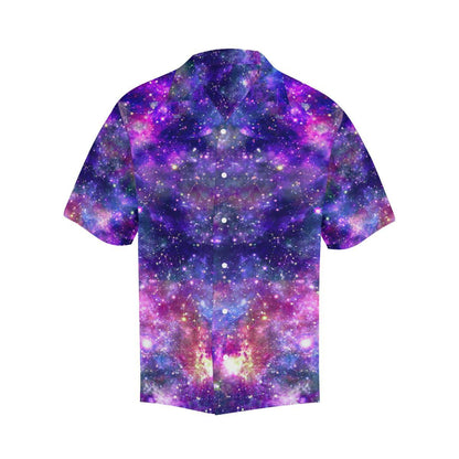 Galaxy Night Stardust Space Print Men Aloha Hawaiian Shirt