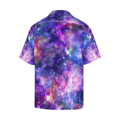 Galaxy Night Stardust Space Print Men Aloha Hawaiian Shirt
