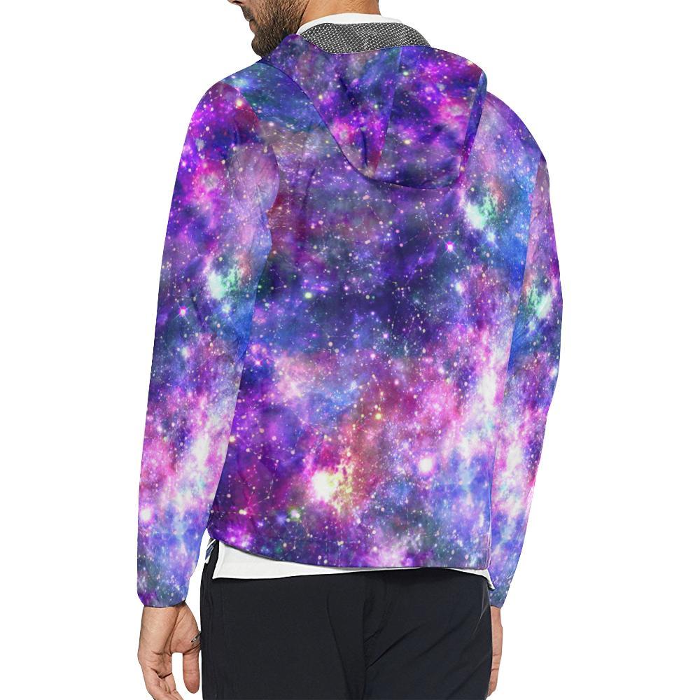 Galaxy Night Stardust Space Print Men Windbreaker Jacket-JTAMIGO.COM