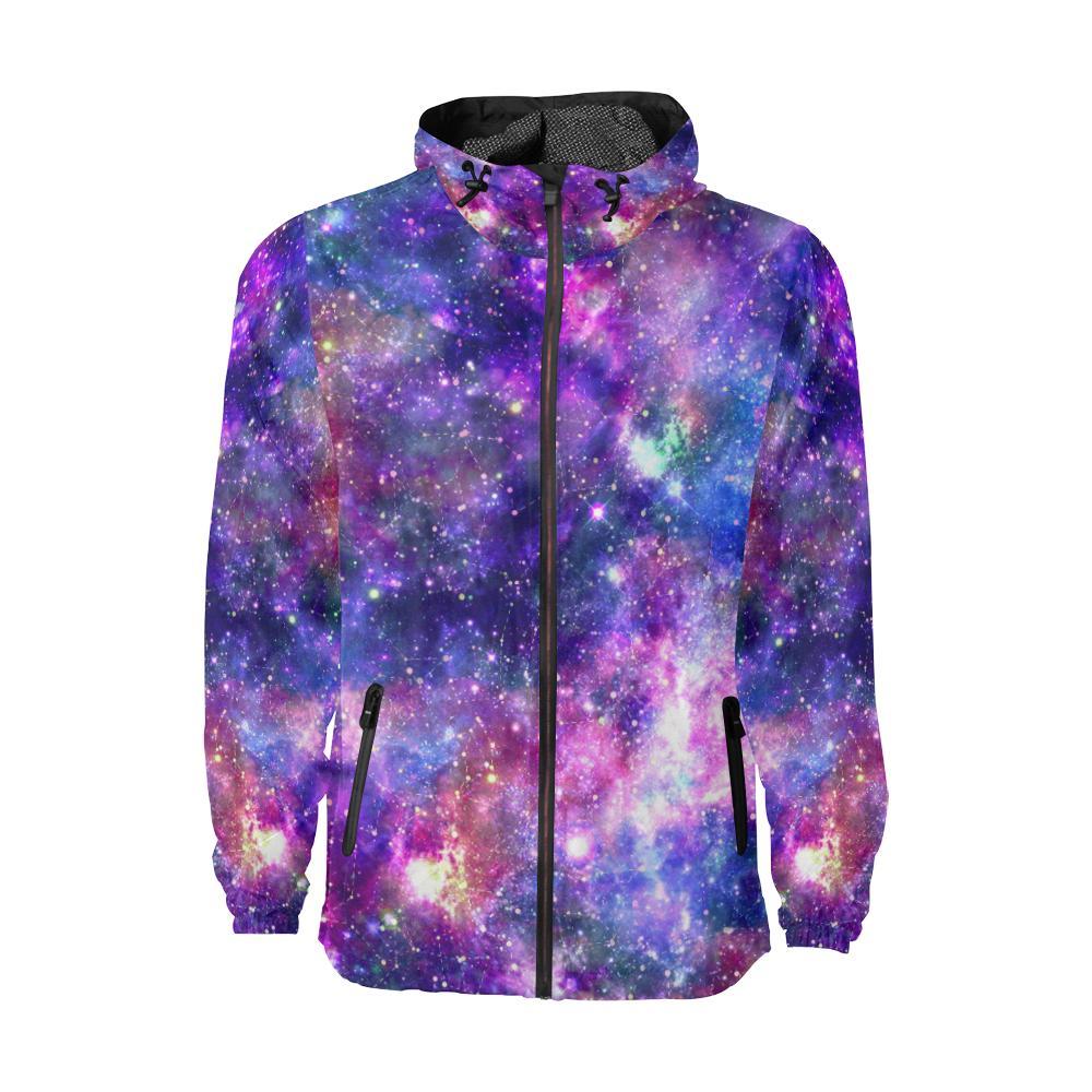 Galaxy Night Stardust Space Print Men Windbreaker Jacket-JTAMIGO.COM
