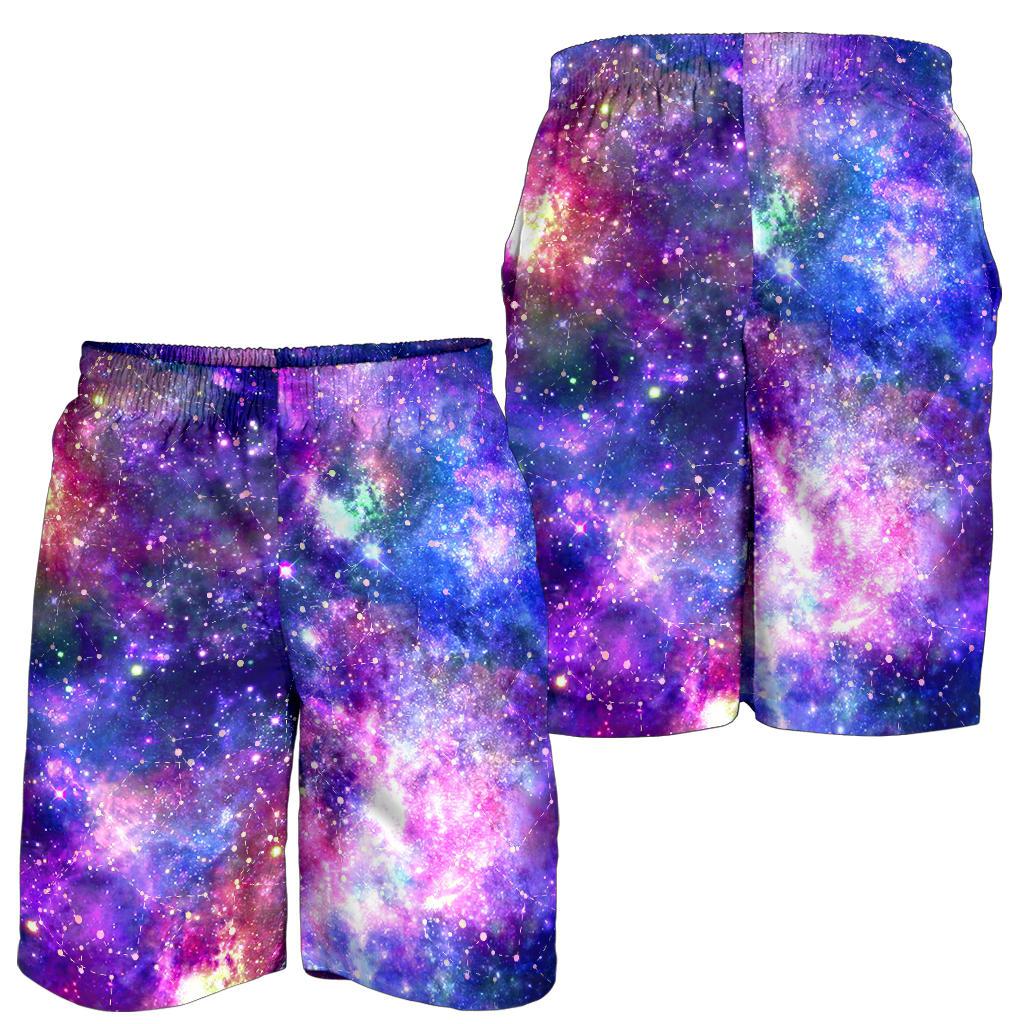 Galaxy Night Stardust Space Print Mens Shorts-JTAMIGO.COM