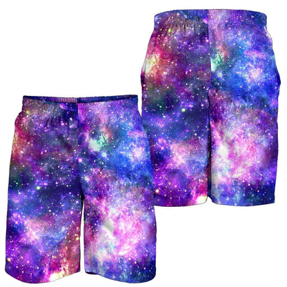 Galaxy Night Stardust Space Print Mens Shorts-JTAMIGO.COM