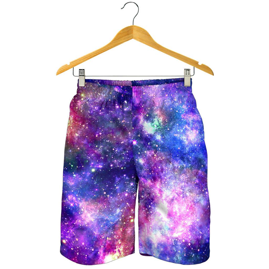 Galaxy Night Stardust Space Print Mens Shorts-JTAMIGO.COM