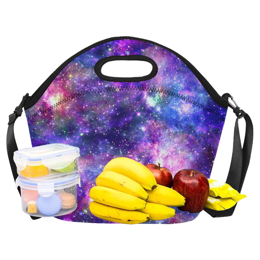 Galaxy Night Stardust Space Print Neoprene Lunch Bag (Model 1669)(Large)-JTAMIGO.COM