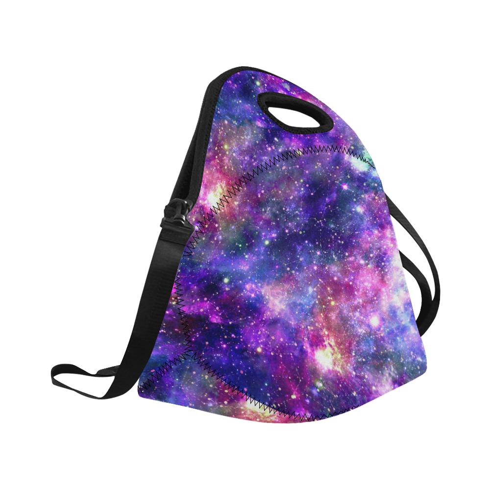 Galaxy Night Stardust Space Print Neoprene Lunch Bag (Model 1669)(Large)-JTAMIGO.COM