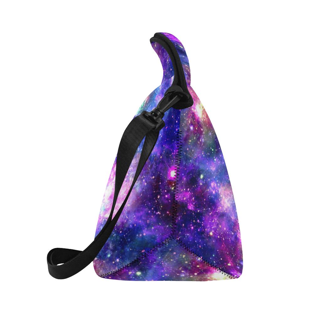 Galaxy Night Stardust Space Print Neoprene Lunch Bag (Model 1669)(Large)-JTAMIGO.COM