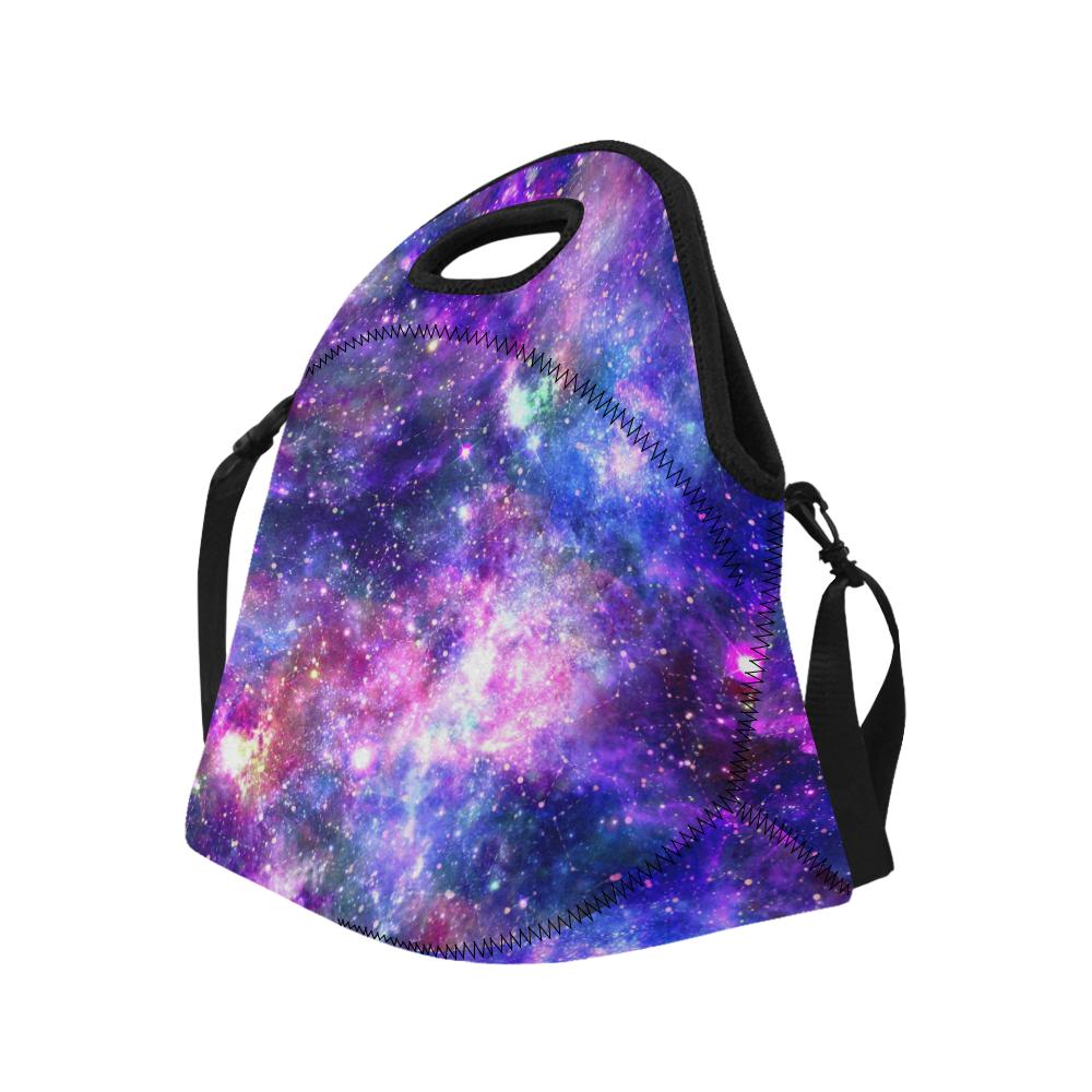 Galaxy Night Stardust Space Print Neoprene Lunch Bag (Model 1669)(Large)-JTAMIGO.COM