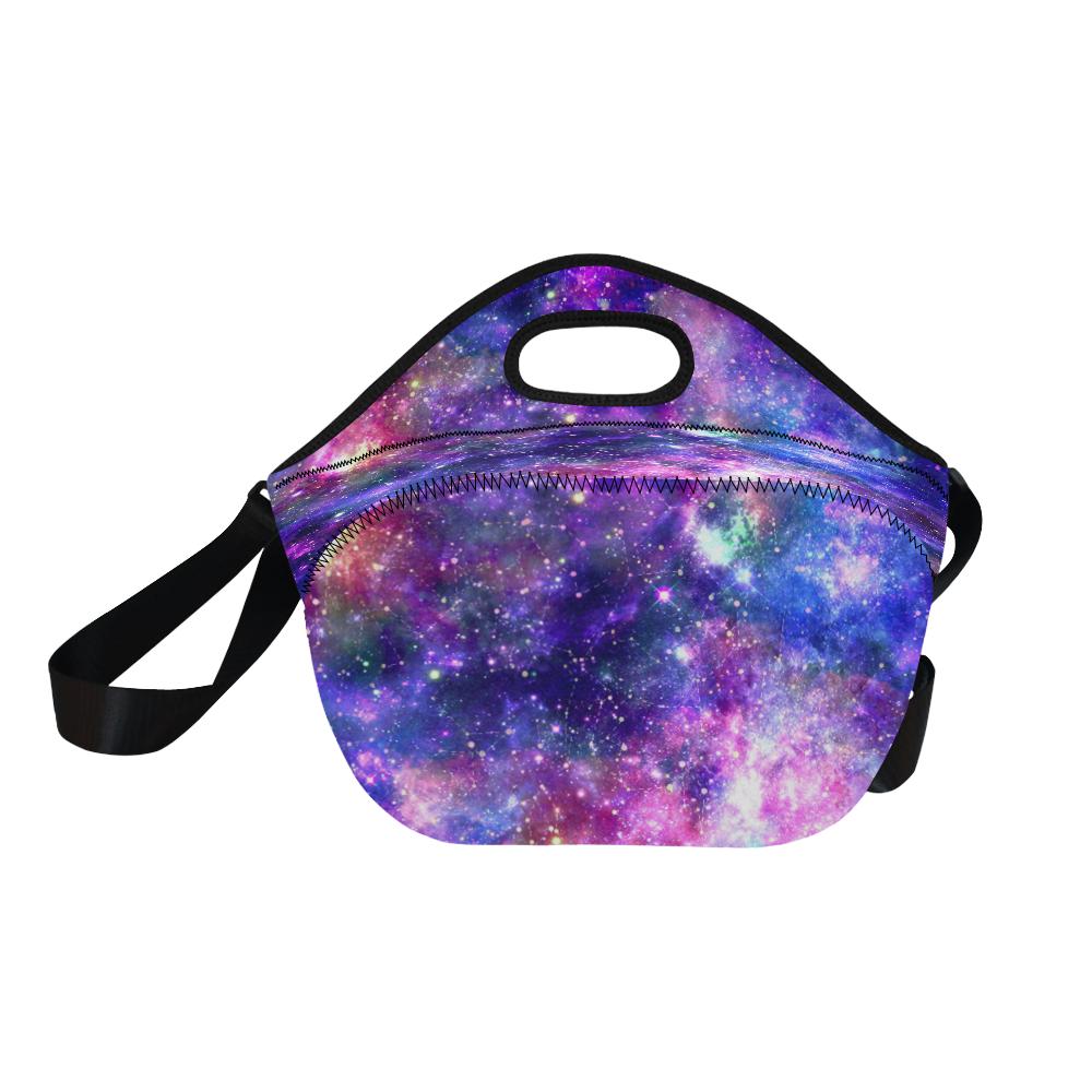 Galaxy Night Stardust Space Print Neoprene Lunch Bag (Model 1669)(Large)-JTAMIGO.COM