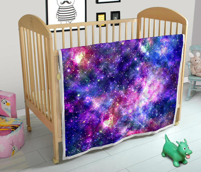 Galaxy Night Stardust Space Print Premium Quilt-JTAMIGO.COM