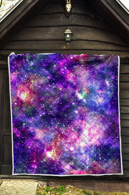 Galaxy Night Stardust Space Print Premium Quilt-JTAMIGO.COM