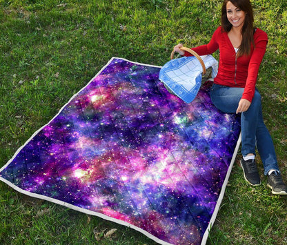 Galaxy Night Stardust Space Print Premium Quilt-JTAMIGO.COM