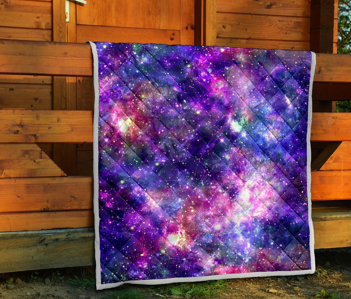 Galaxy Night Stardust Space Print Premium Quilt-JTAMIGO.COM