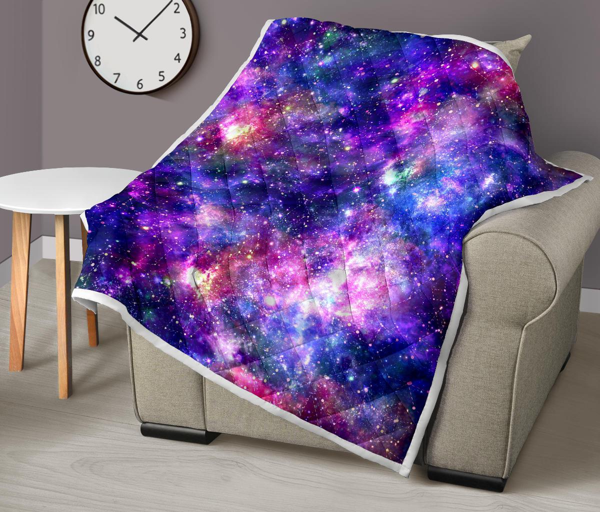Galaxy Night Stardust Space Print Premium Quilt-JTAMIGO.COM