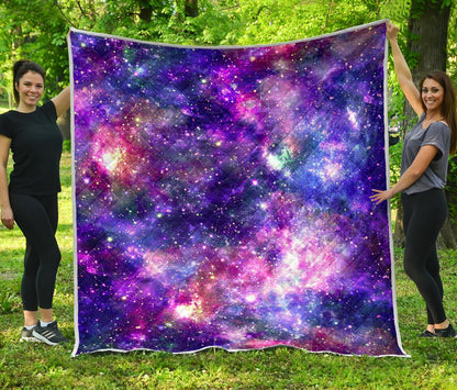 Galaxy Night Stardust Space Print Premium Quilt-JTAMIGO.COM