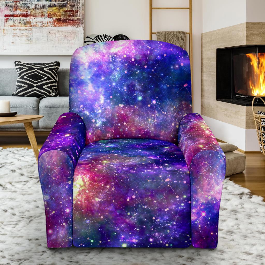 Galaxy Night Stardust Space Print Single Sofa Slipcover -JTAMIGO.COM