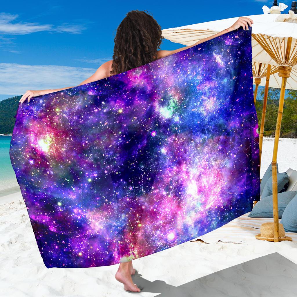 Galaxy Night Stardust Space Print Sarong Pareo Wrap