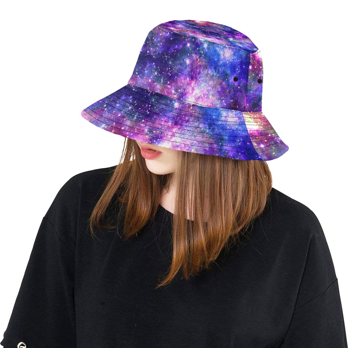 Galaxy Night Stardust Space Print Unisex Bucket Hat