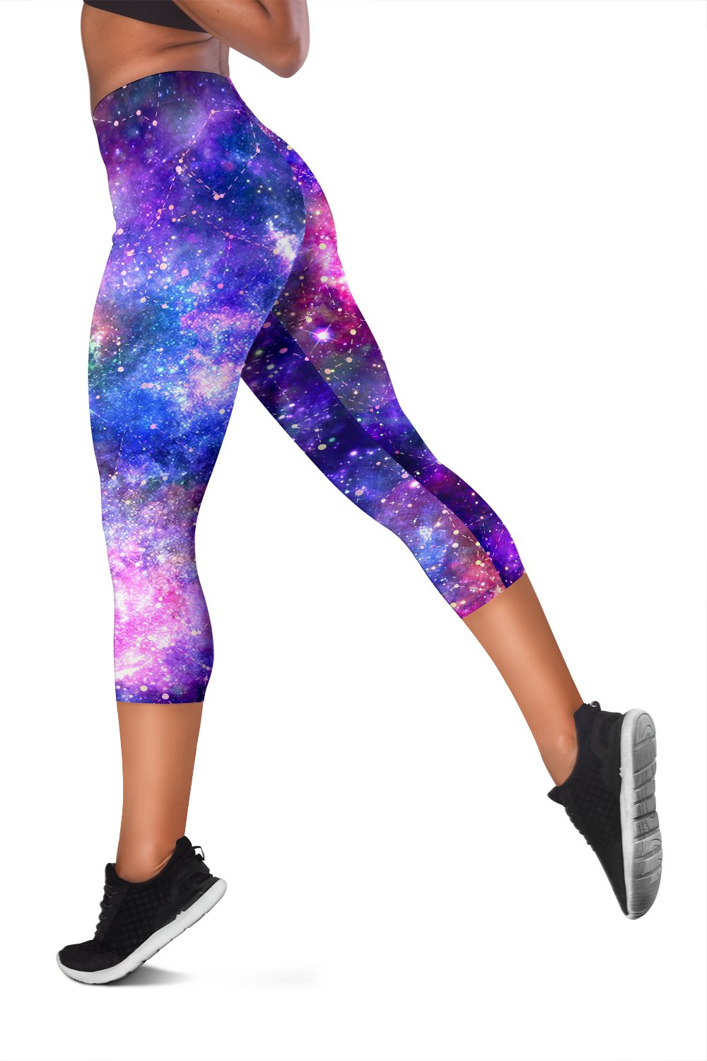 Galaxy Night Stardust Space Print Women Capris