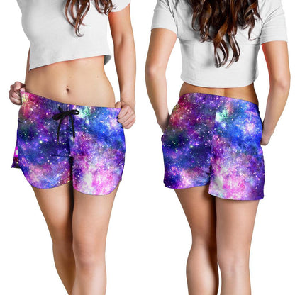 Galaxy Night Stardust Space Print Women Shorts-JTAMIGO.COM