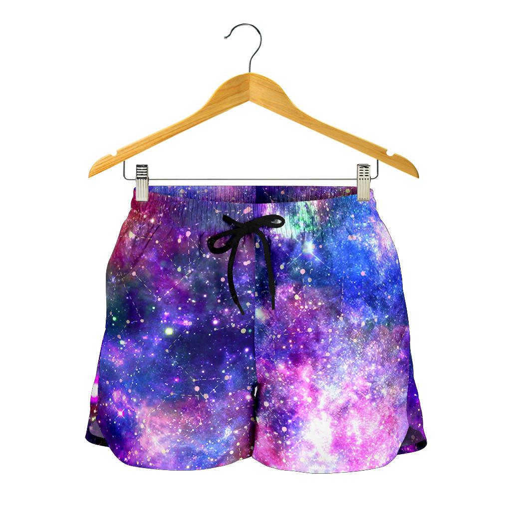 Galaxy Night Stardust Space Print Women Shorts-JTAMIGO.COM