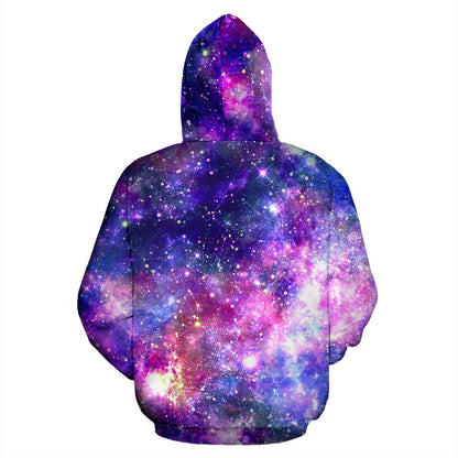 Galaxy Night Stardust Space Print Zip Up Hoodie
