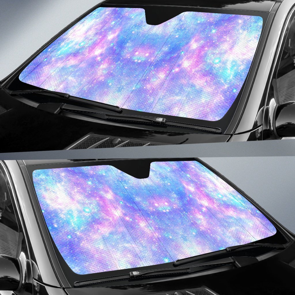 Galaxy Stardust Pastel Color Print Car Sun Shade For Windshield