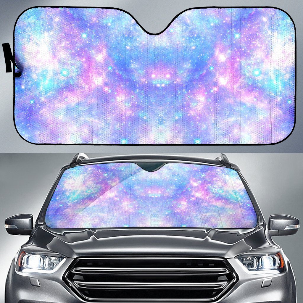 Galaxy Stardust Pastel Color Print Car Sun Shade For Windshield