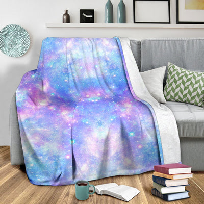 Galaxy Stardust Pastel Color Print Fleece Blanket