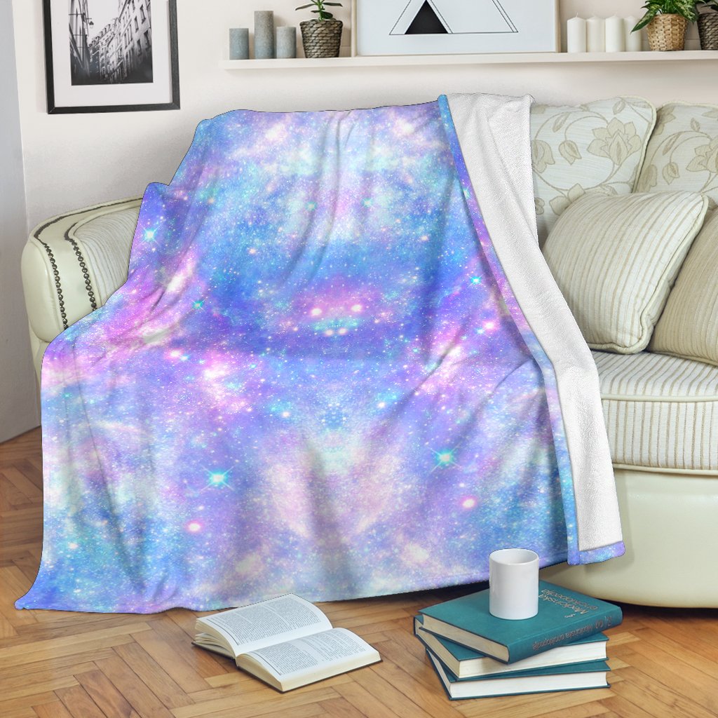 Galaxy Stardust Pastel Color Print Fleece Blanket