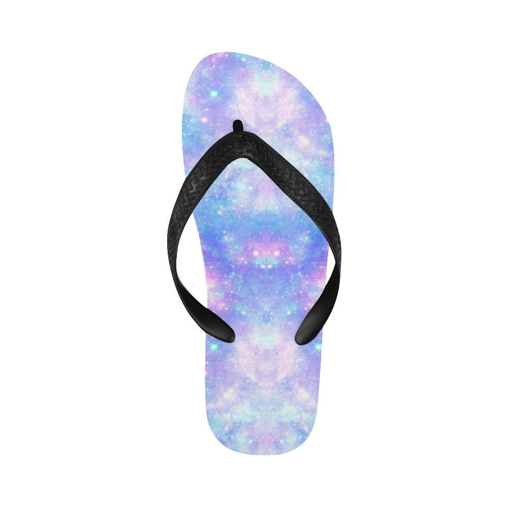 Galaxy Stardust Pastel Color Print Flip Flops-JTAMIGO.COM