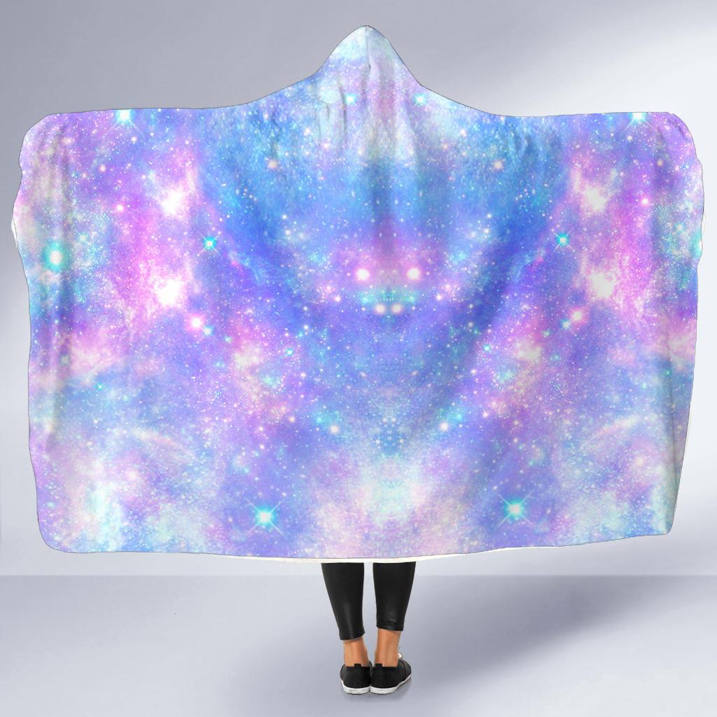 Galaxy Stardust Pastel Color Print Hooded Blanket-JTAMIGO.COM