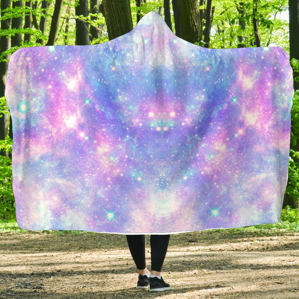 Galaxy Stardust Pastel Color Print Hooded Blanket-JTAMIGO.COM