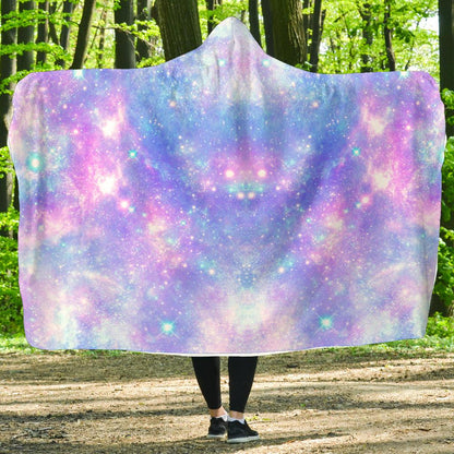 Galaxy Stardust Pastel Color Print Hooded Blanket-JTAMIGO.COM