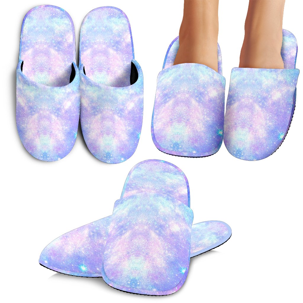 Galaxy Stardust Pastel Color Print House Slippers