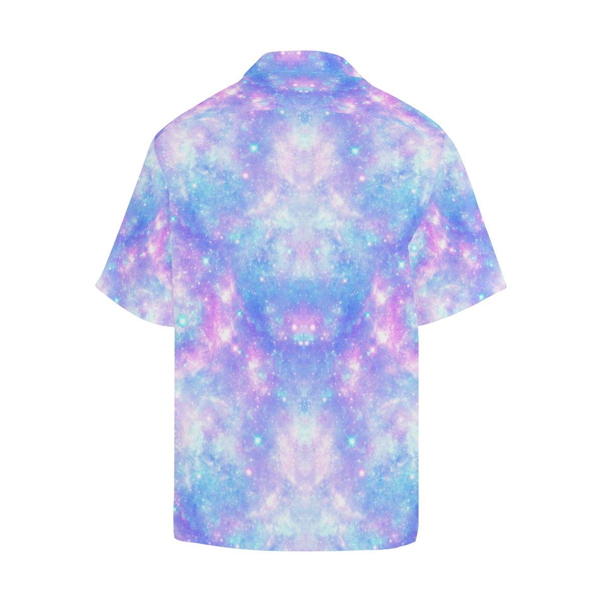 Galaxy Stardust Pastel Color Print Men Aloha Hawaiian Shirt