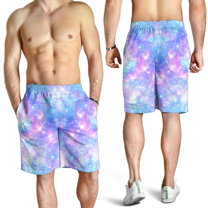 Galaxy Stardust Pastel Color Print Mens Shorts-JTAMIGO.COM