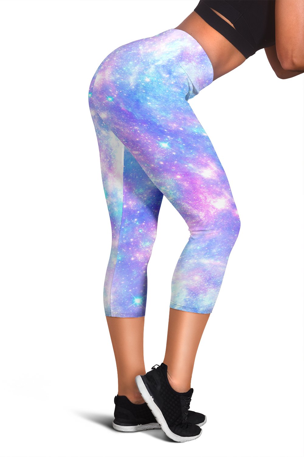 Galaxy Stardust Pastel Color Print Women Capris