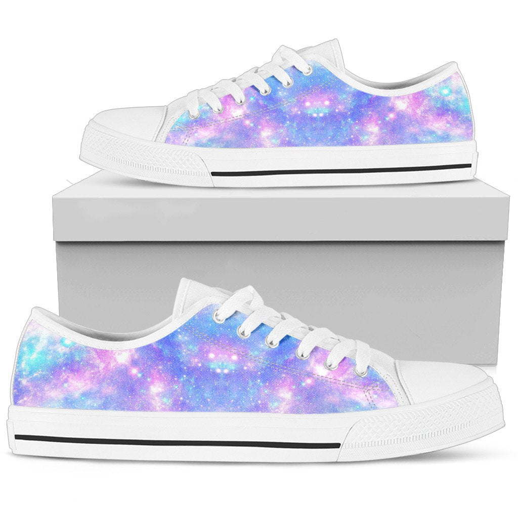 Galaxy Stardust Pastel Color Print Women Low Top Shoes