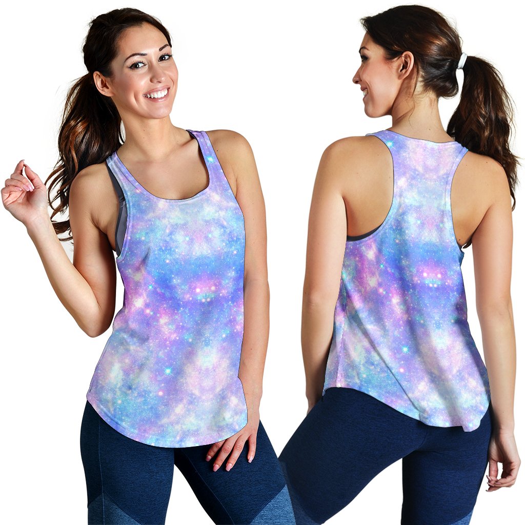 Galaxy Stardust Pastel Color Print Women Racerback Tank Top