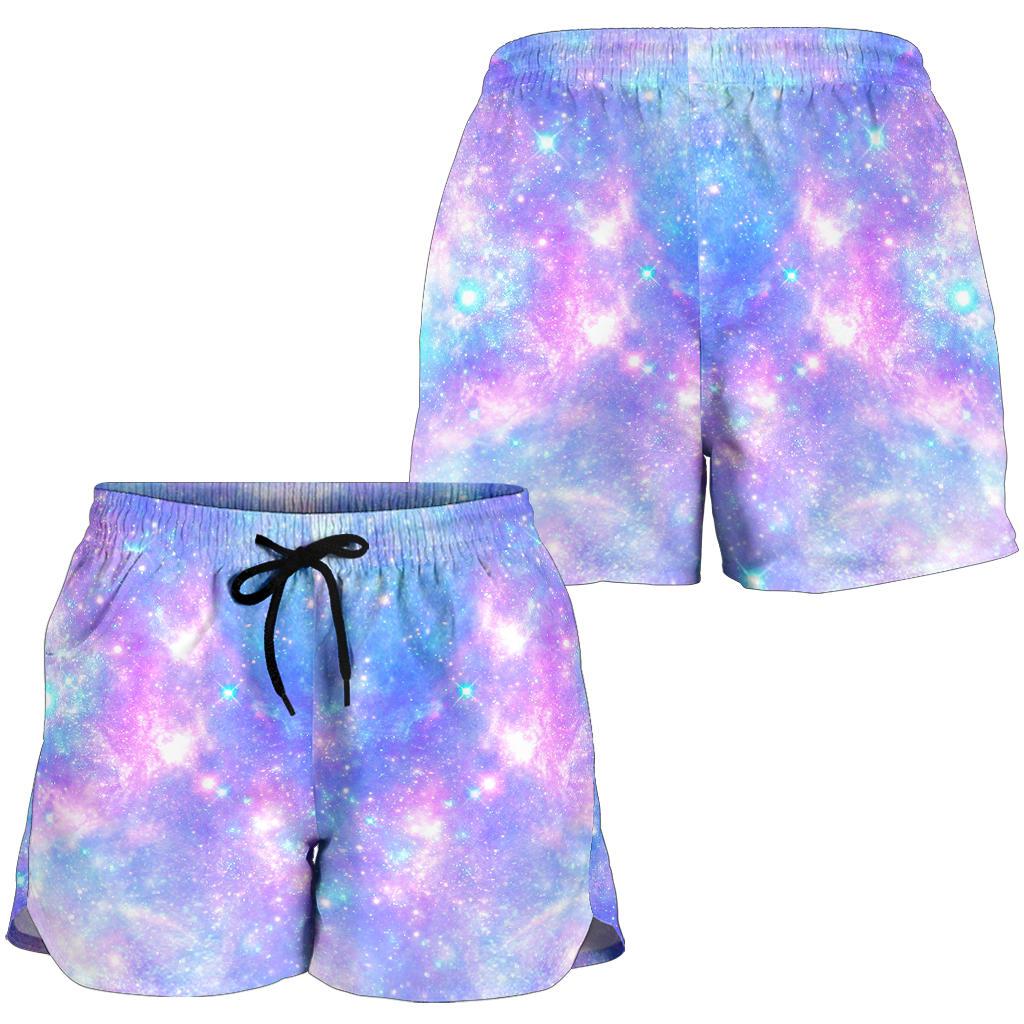 Galaxy Stardust Pastel Color Print Women Shorts-JTAMIGO.COM