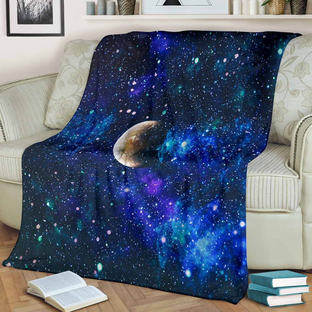 Galaxy Stardust Planet Space Print Fleece Blanket